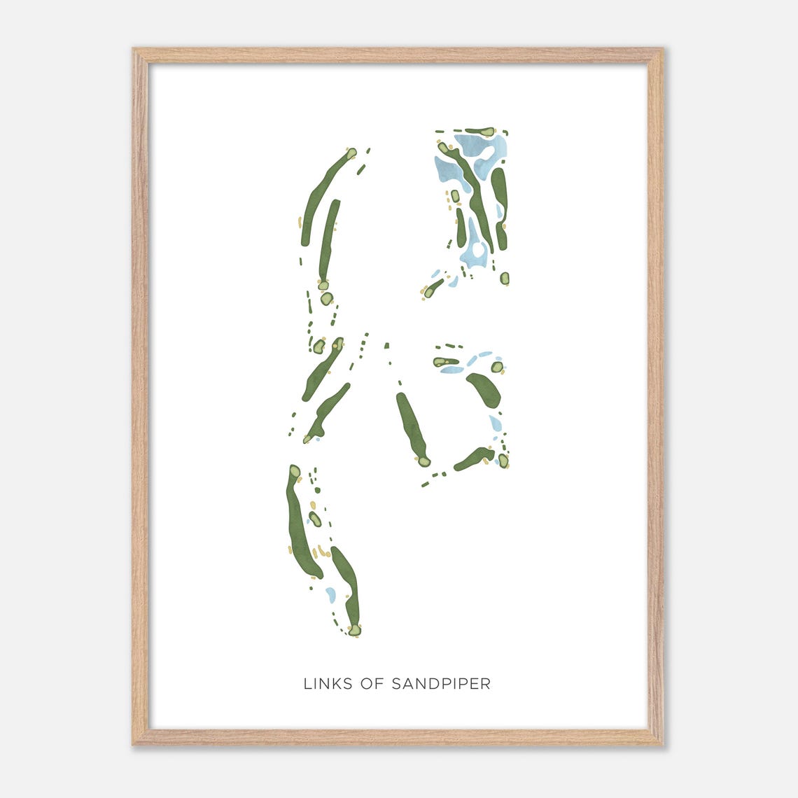 Links Of Sandpiper Minimal Line Golf Course Map Golfer Gift Poster - Image 2