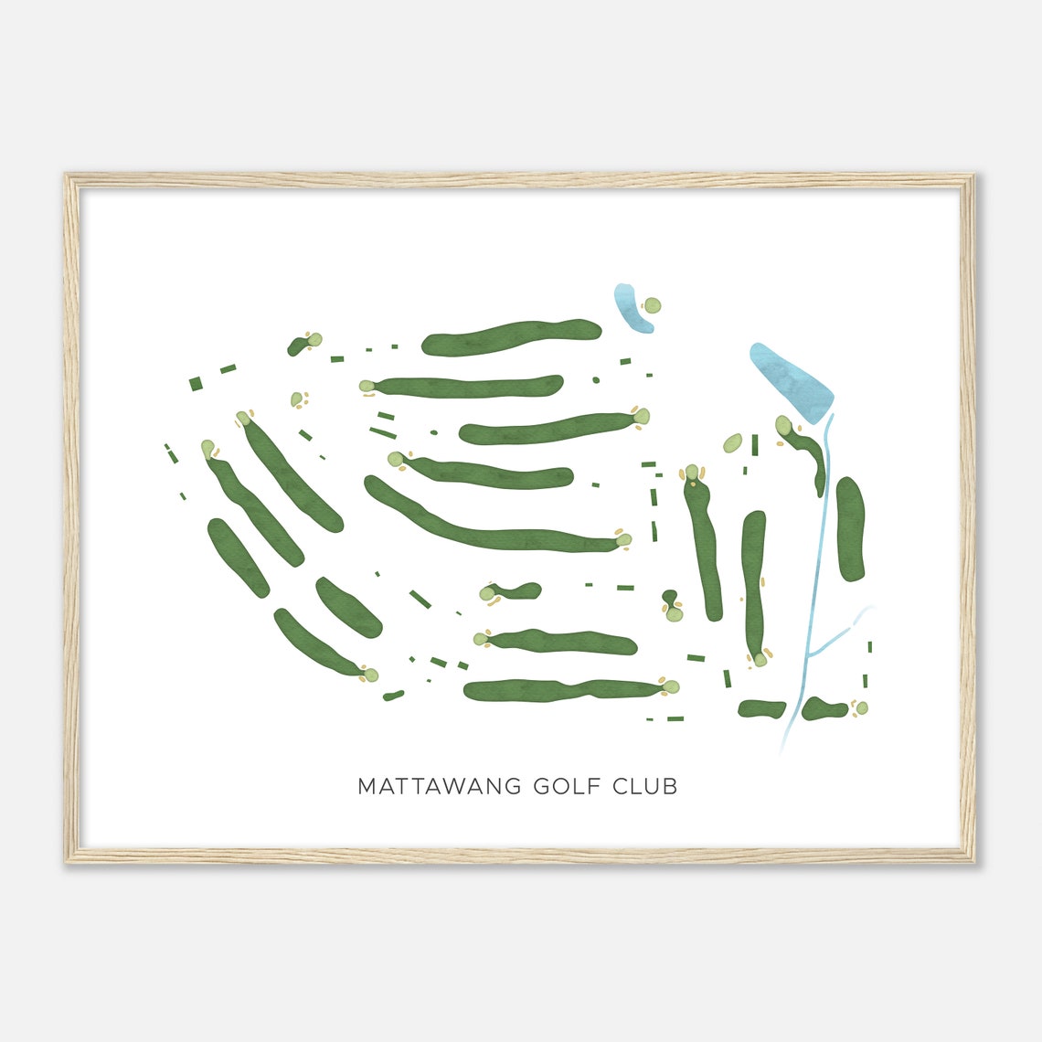 Mattawang Golf Club Minimalist Fairway Line Course Map Poster - Image 2