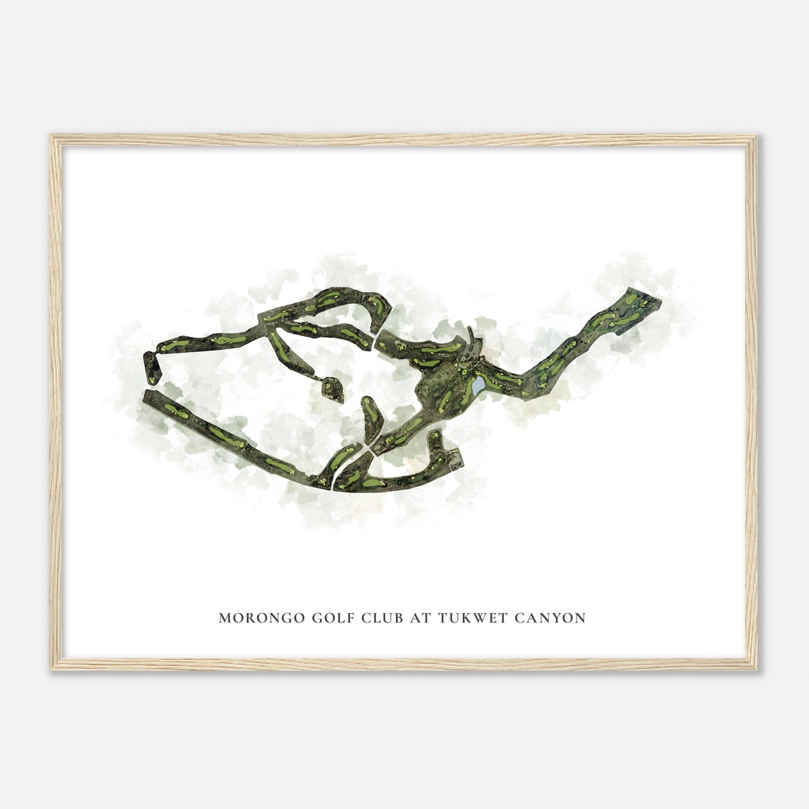 Morongo Golf Club At Tukwet Canyon Classic Watercolor Map Poster - Image 2