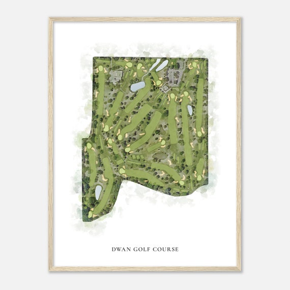 Dwan Golf Course Minnesota Classic Watercolor Map Golfer Gift Golf Wall Art Golf Poster Print Course Layout