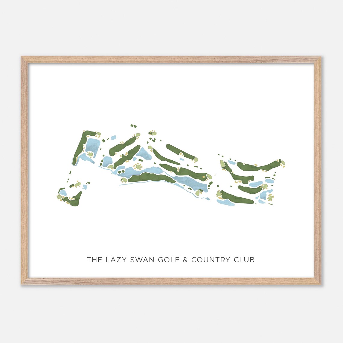 The Lazy Swan Golf and Country Club Saugerties New York Watercolor Poster