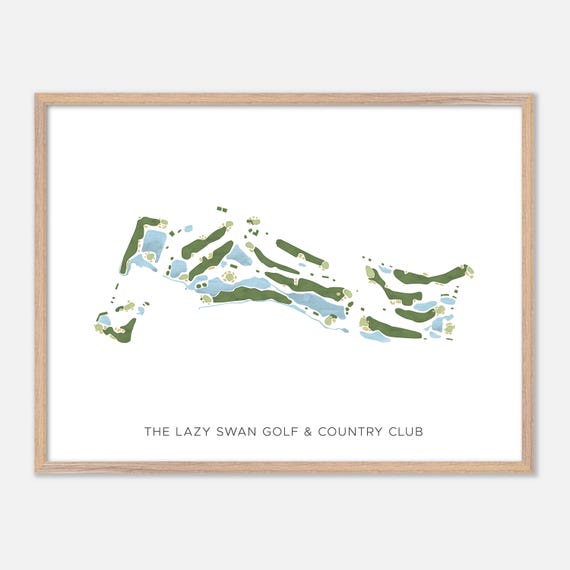 The Lazy Swan Golf Country Club In Saugerties New York Modern Watercolor Map Golfer Gift Golf Wall Art Golf Poster Print