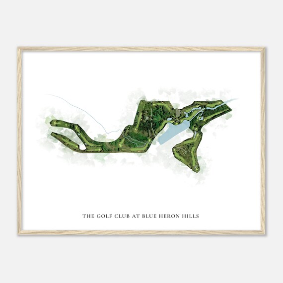 The Golf Club At Blue Heron Hills New York Classic Watercolor Map Golfer Gift Golf Wall Art Golf Poster Print Course Layout