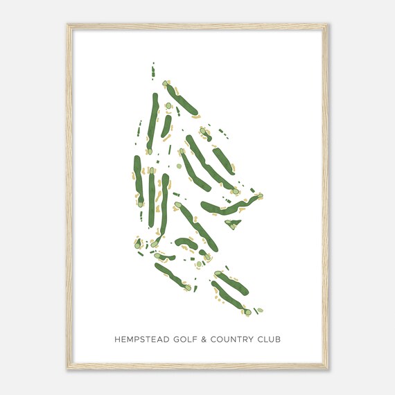 Hempstead Golf Country Club New York Modern Watercolor Map Golfer Gift Golf Wall Art Golf Poster Print Course Layout