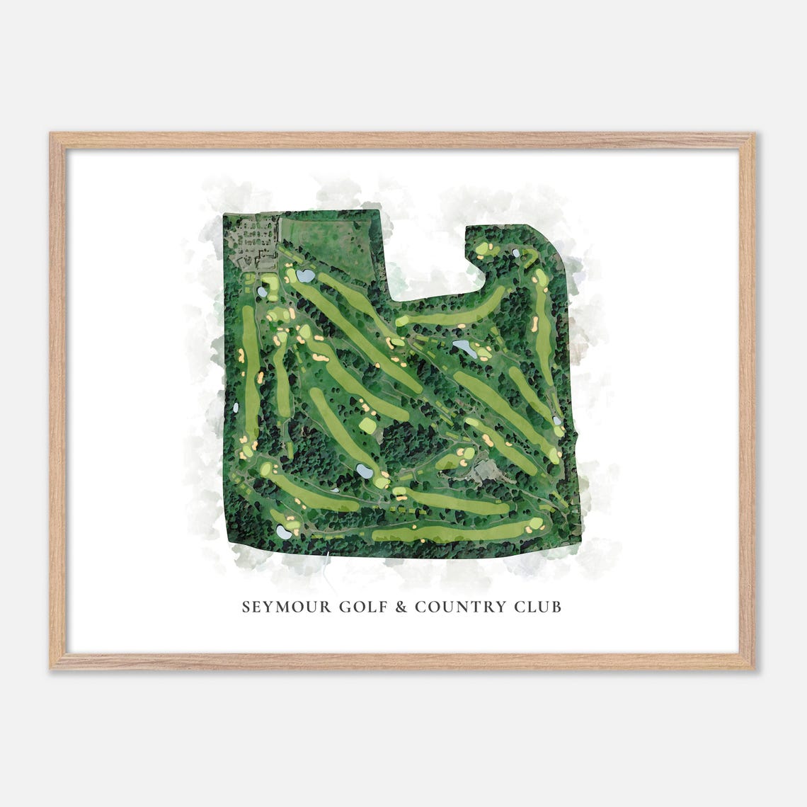 Seymour Golf & Country Club Canada Classic Watercolor Golf Map Poster