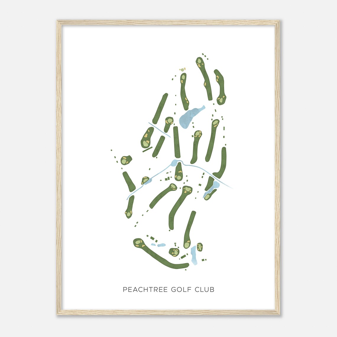 Peachtree Golf Club Georgia Modern Watercolor Golf Map Poster - Image 2
