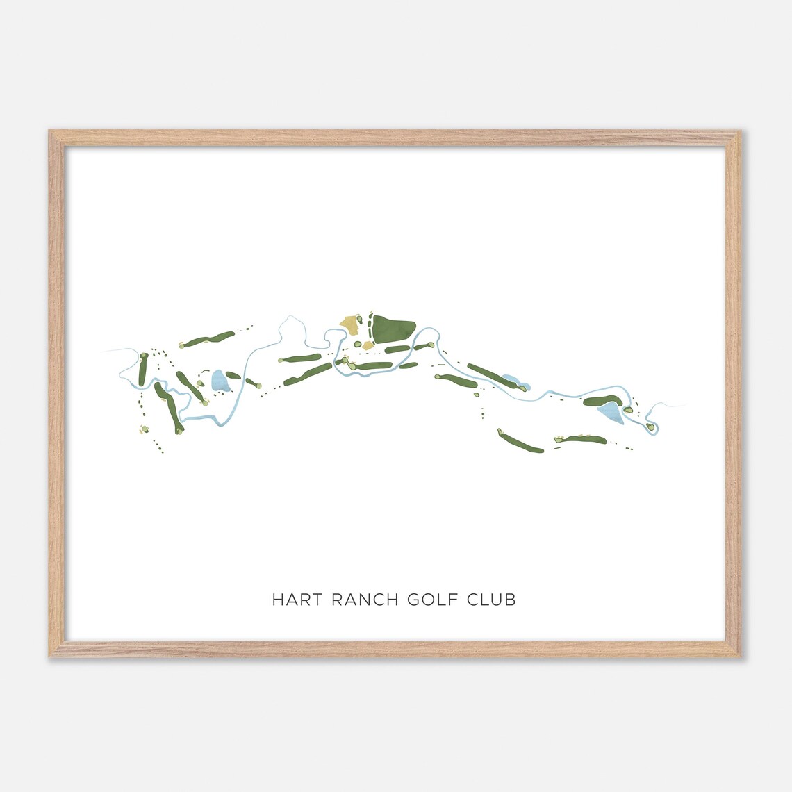 Hart Ranch Golf Club Rapid City South Dakota Modern Watercolor Map Poster