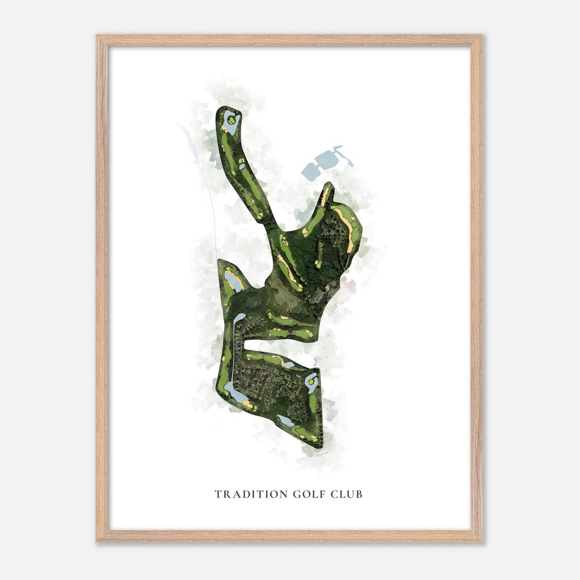 Tradition Golf Club Myrtle Beach Classic Watercolor Course Map Poster - Image 2