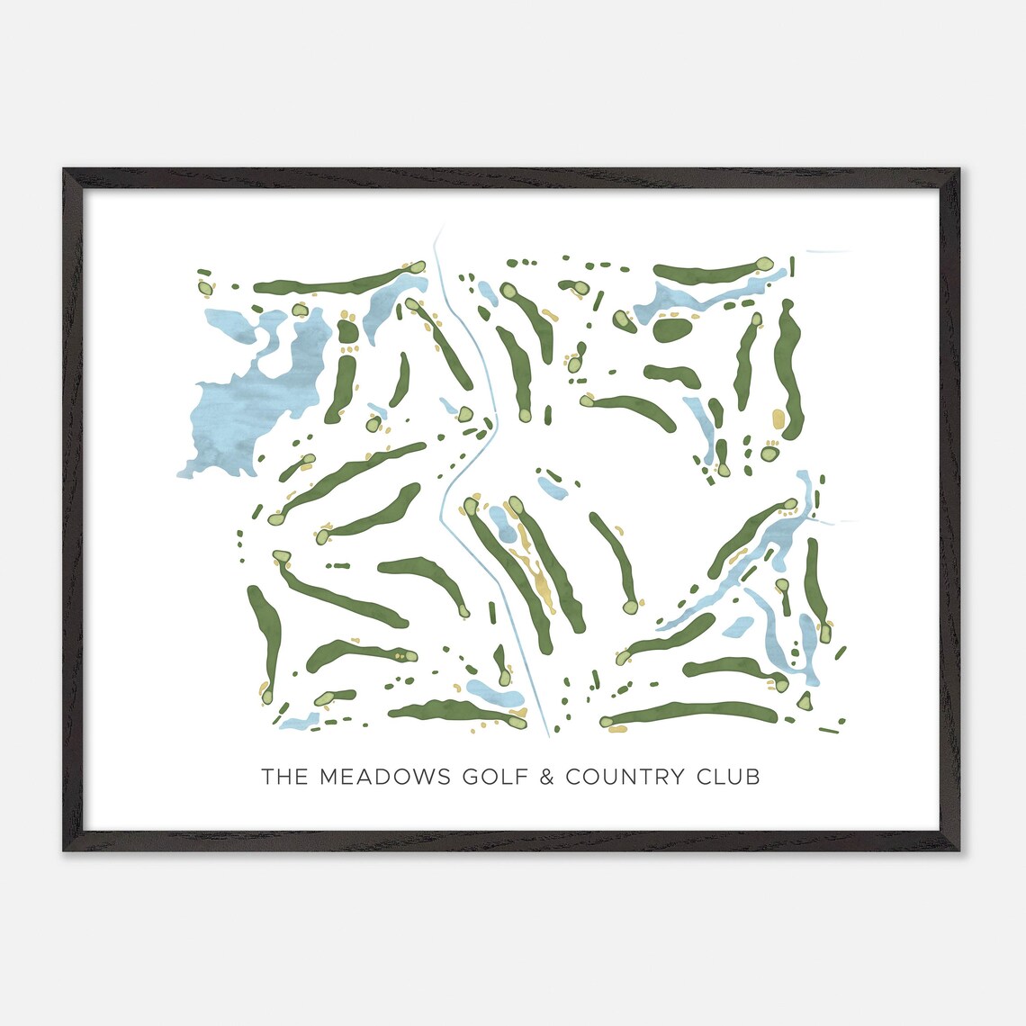 The Meadows Golf & Country Club Ottawa Canada Modern Watercolor Map Poster - Image 4