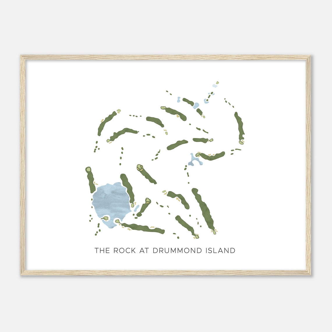 The Rock At Drummond Island Golf Modern Watercolor Map Poster