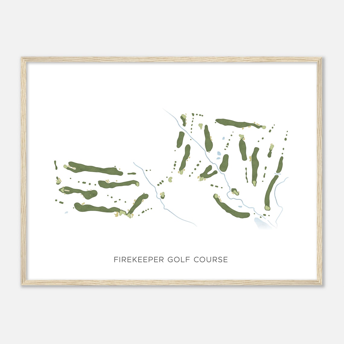 Firekeeper Golf Course Kansas Modern Watercolor Map Golfer Gift Golf Wall Art Golf Poster Print Course Layout - Image 2