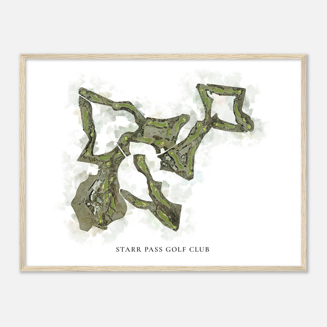 Starr Pass Golf Club Arizona Classic Watercolor Map Golfer Gift Golf Wall Art Golf Poster Print Course Layout