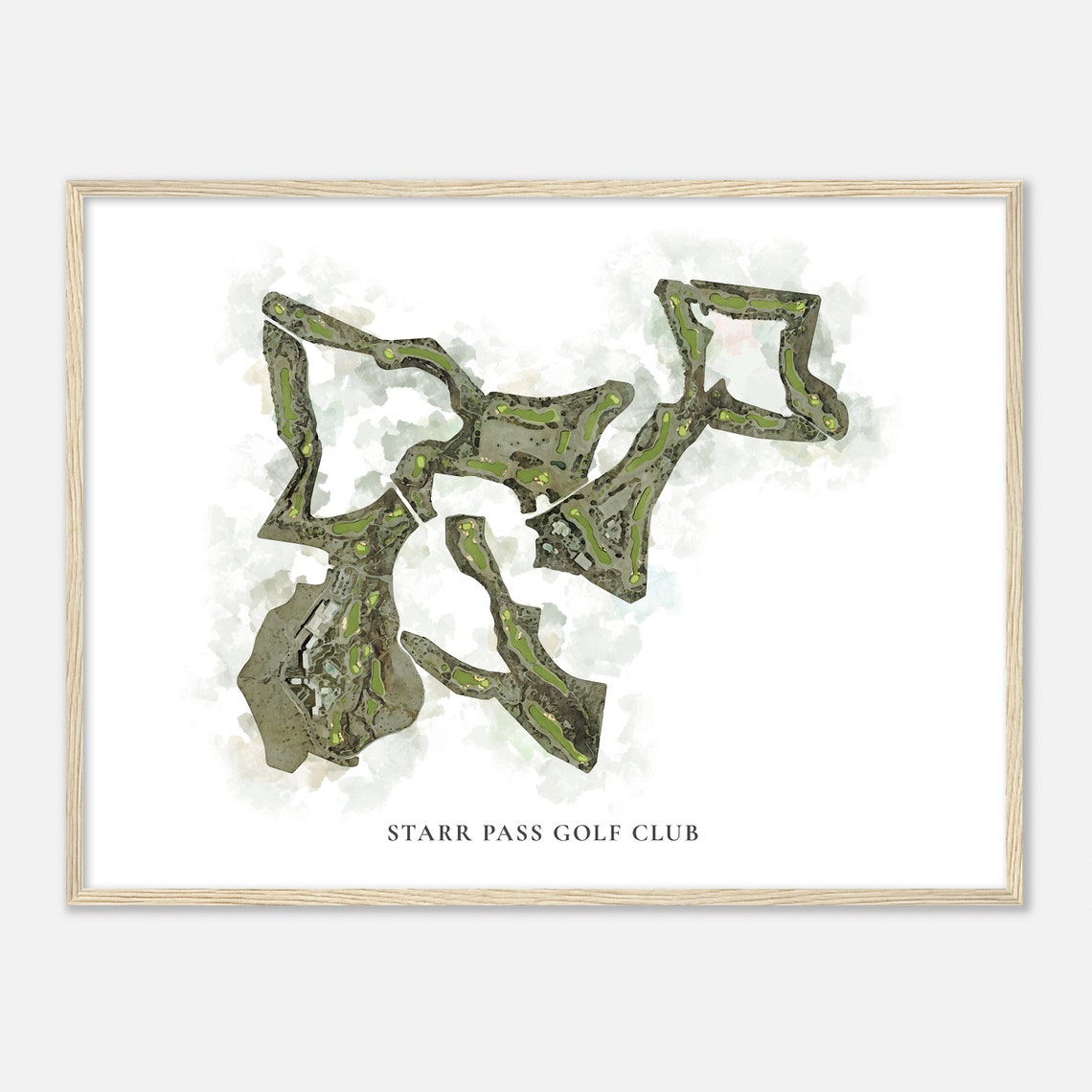 Starr Pass Golf Club Classic Watercolor Map Poster Artwork Gift