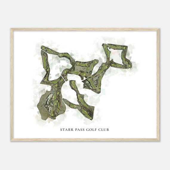 Starr Pass Golf Club Arizona Classic Watercolor Map Golfer Gift Golf Wall Art Golf Poster Print Course Layout