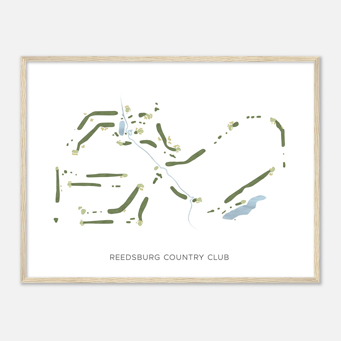 Reedsburg Country Club Modern Minimalist Watercolor Map Poster - Image 2