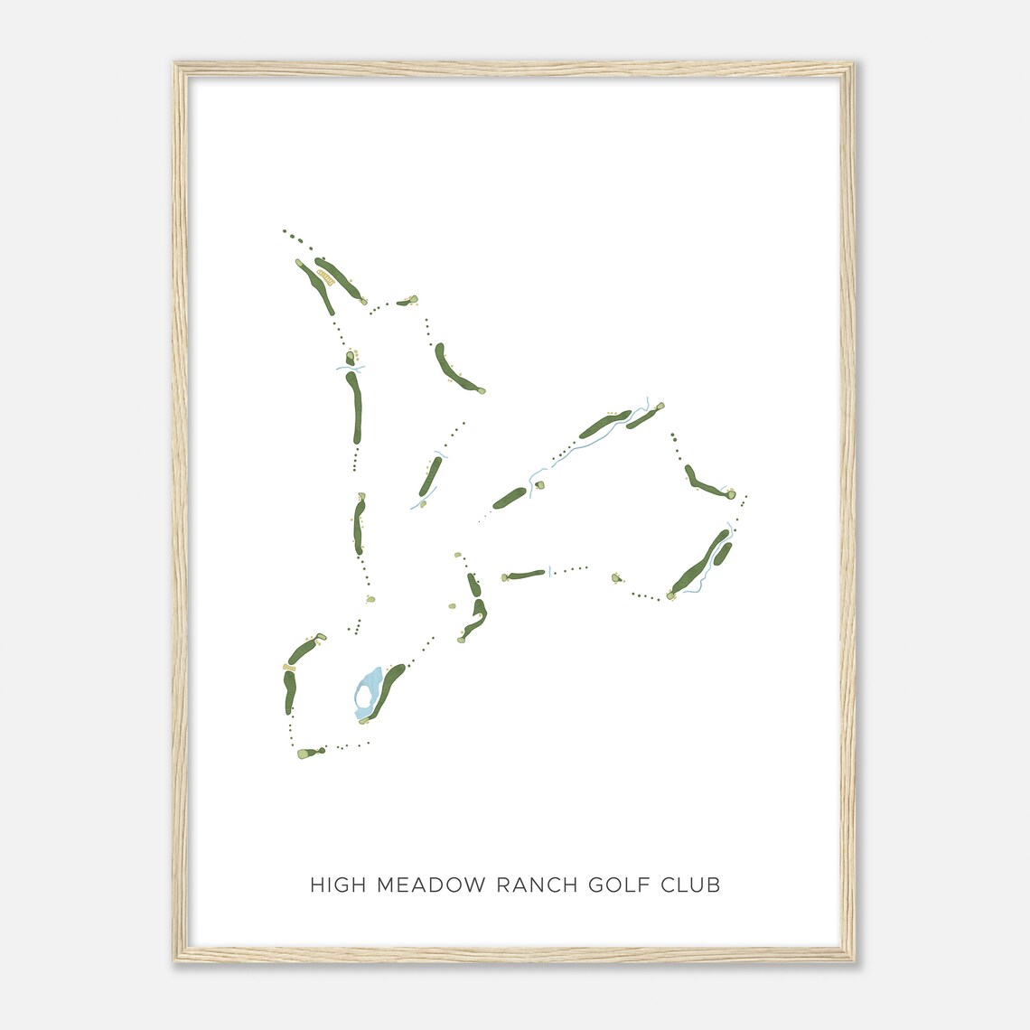 High Meadow Ranch Golf Club Texas Modern Watercolor Golf Course Map Poster