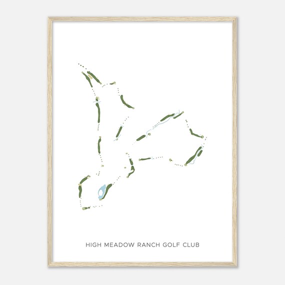 High Meadow Ranch Golf Club Texas Modern Watercolor Golf Course Map Poster