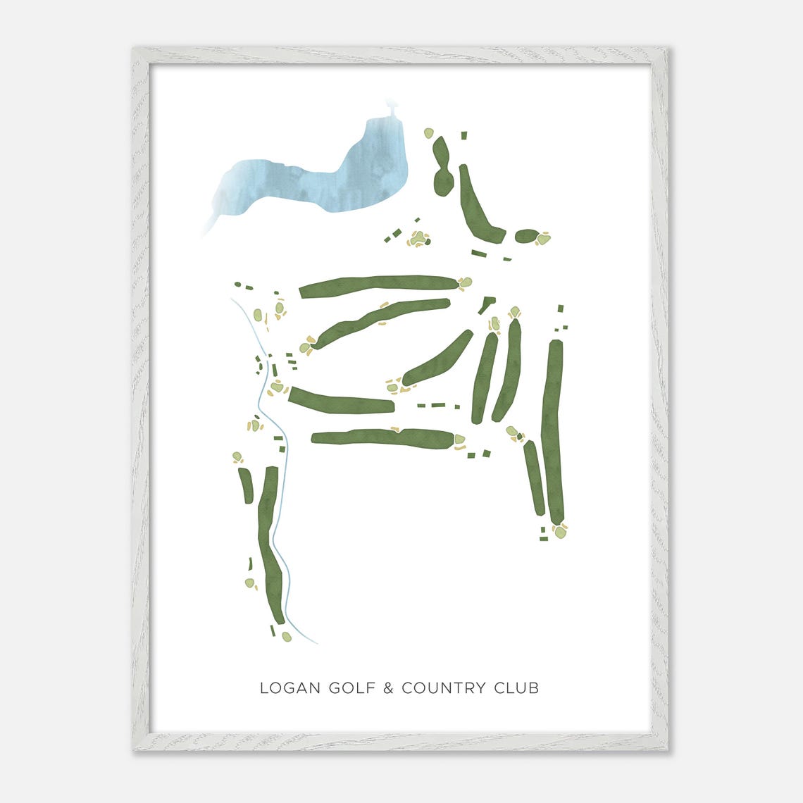 Logan Golf & Country Club Utah Modern Watercolor Course Map Poster - Image 2