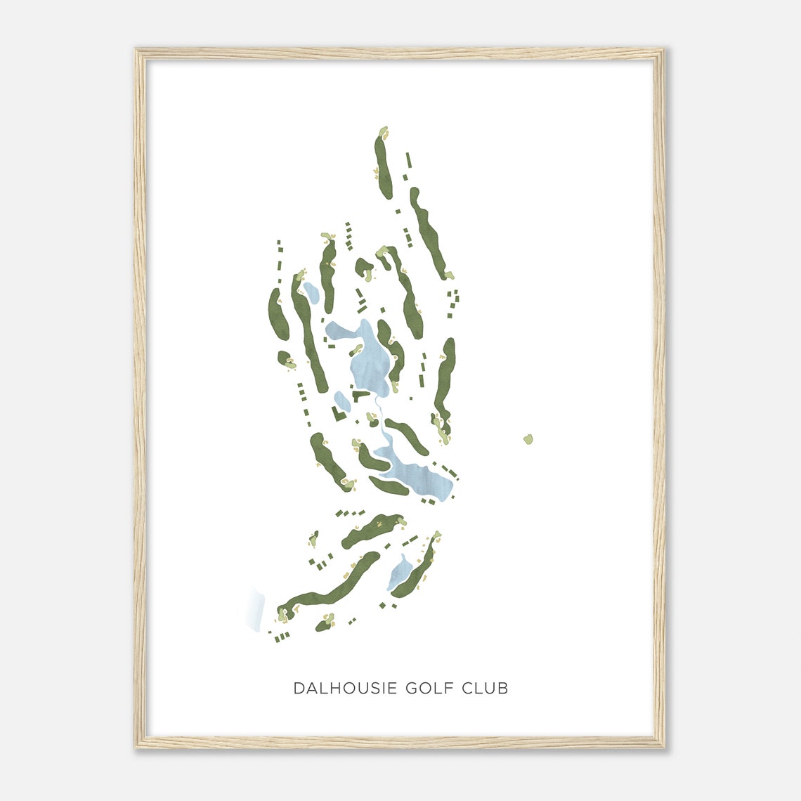 Dalhousie Golf Club Minimalist Watercolor Fairway Map Poster - Image 2