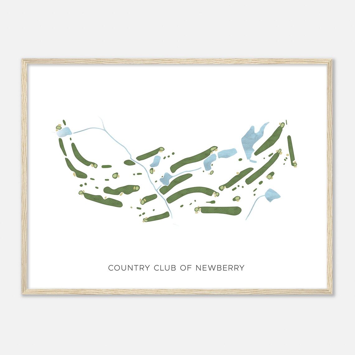 Country Club of Newberry Minimalist Watercolor Golf Map Poster - Image 2