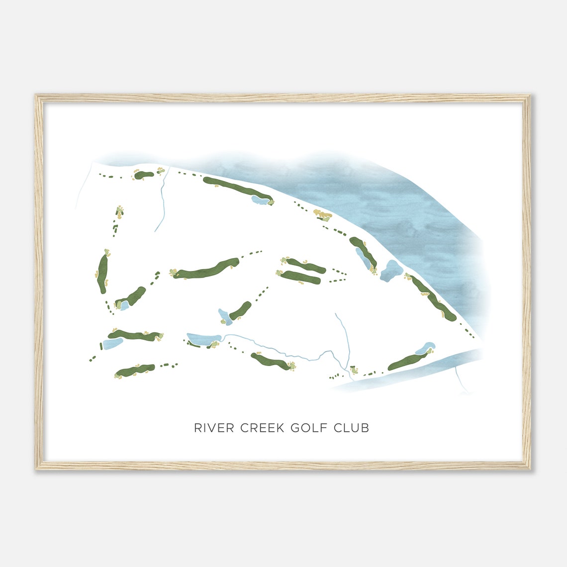 River Creek Golf Club Virginia Modern Watercolor Golf Map Poster - Image 2