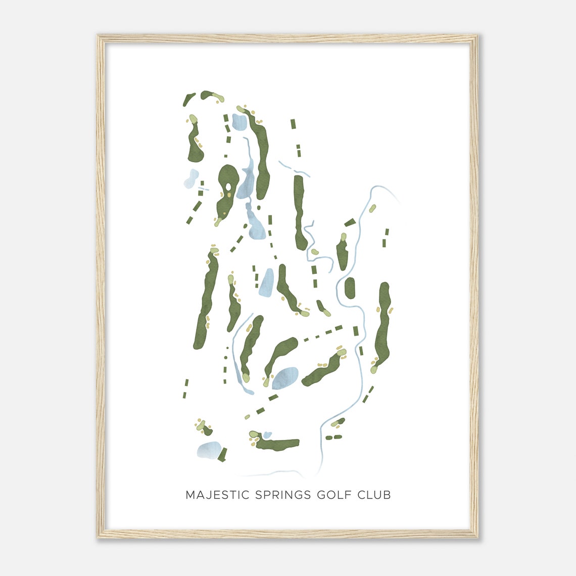 Majestic Springs Golf Club Minimalist Watercolor Course Map Poster - Image 2