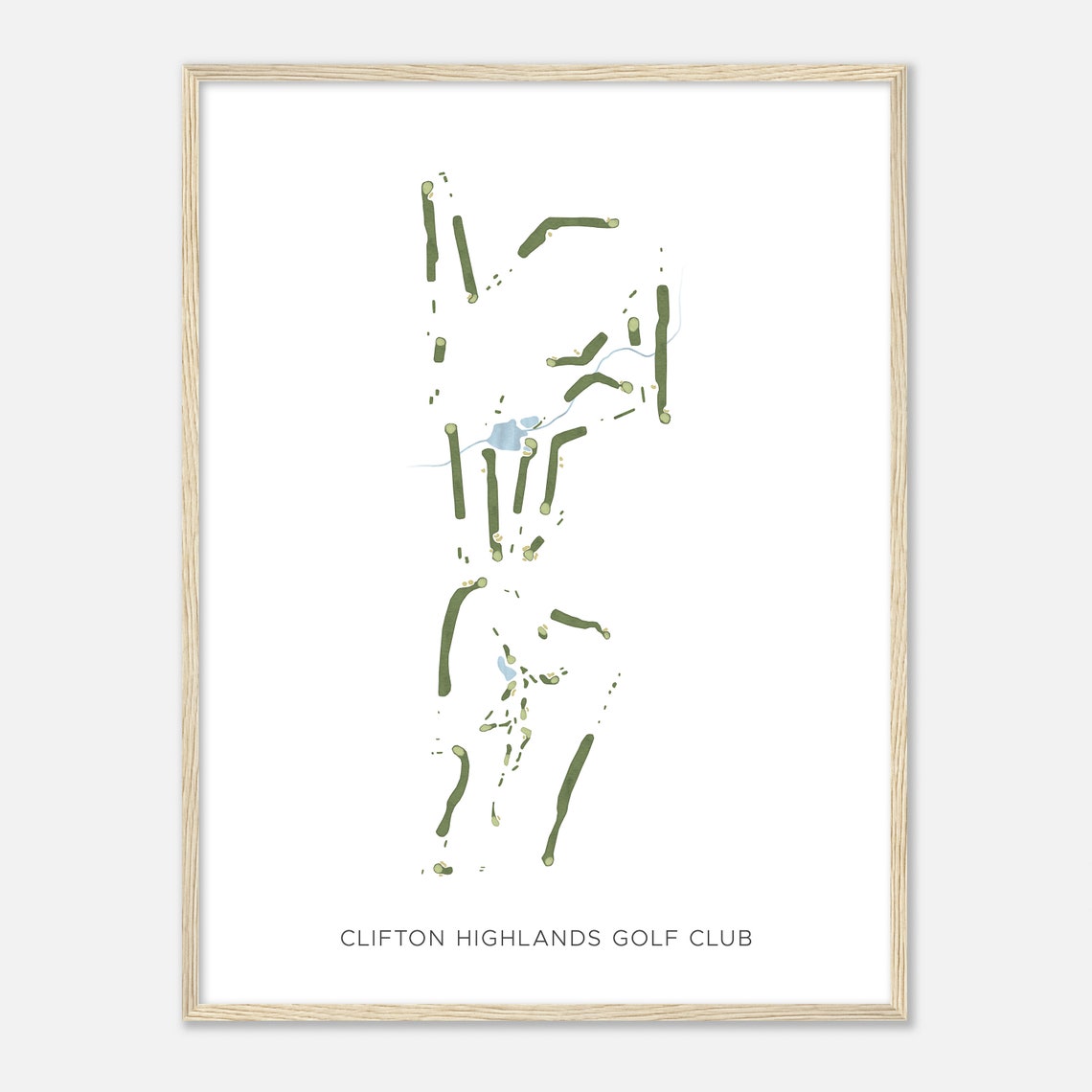 Clifton Highlands Golf Club Wisconsin Modern Minimalist Map Art Poster - Image 2