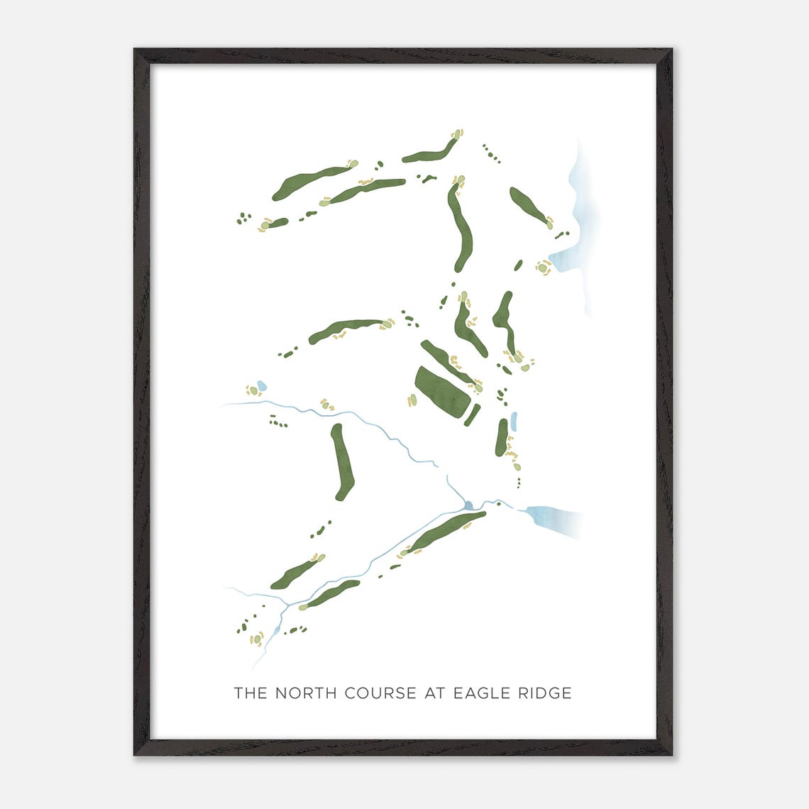 The North Course at Eagle Ridge Illinois Modern Watercolor Map Poster - Image 3