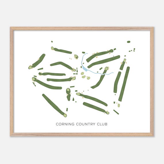 Corning Country Club In Corning New York Modern Watercolor Map Golfer Gift Golf Wall Art Golf Poster Print Course Layout