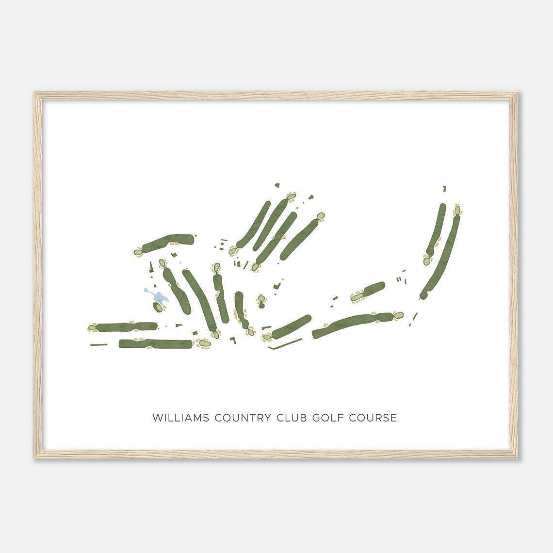 Williams Country Club Golf Course West Virginia Modern Watercolor Map Golfer Gift Golf Wall Art Golf Poster Print Course Layout - Image 2