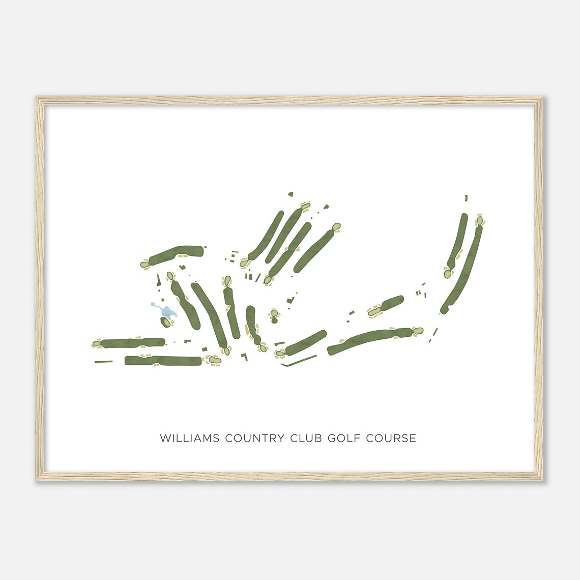 Williams Country Club Modern Watercolor Golf Course Map Art Poster - Image 2