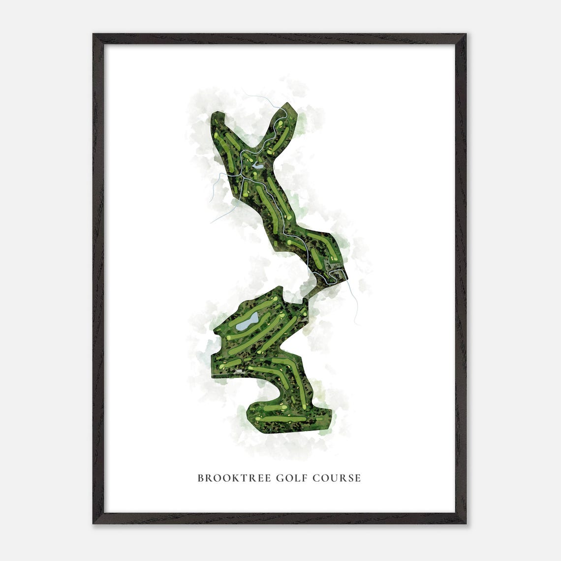 Brooktree Golf Course Aerial Watercolor Course Map Art Poster Gift - Image 3