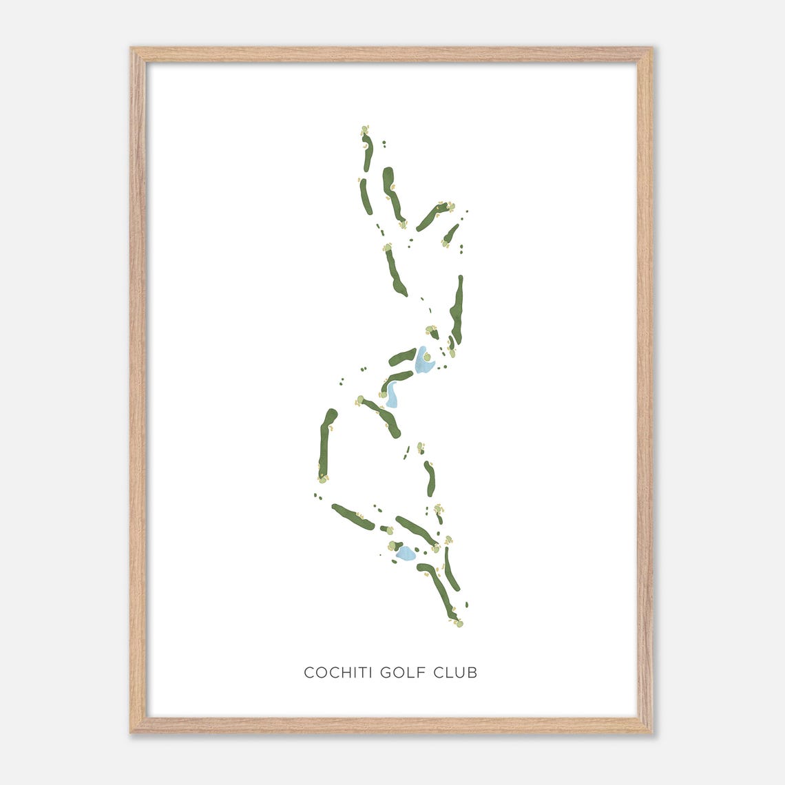 Cochiti Golf Club Cochiti Lake NM Modern Watercolor Golf Map Poster - Image 2