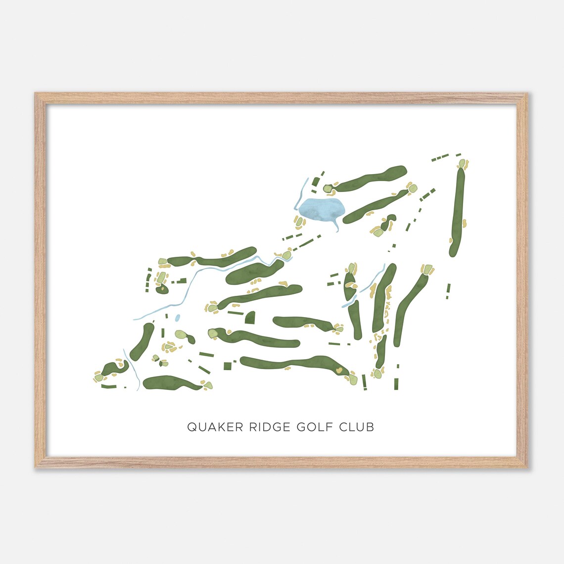 Quaker Ridge Golf Club Modern Minimalist Watercolor Map Gift Poster