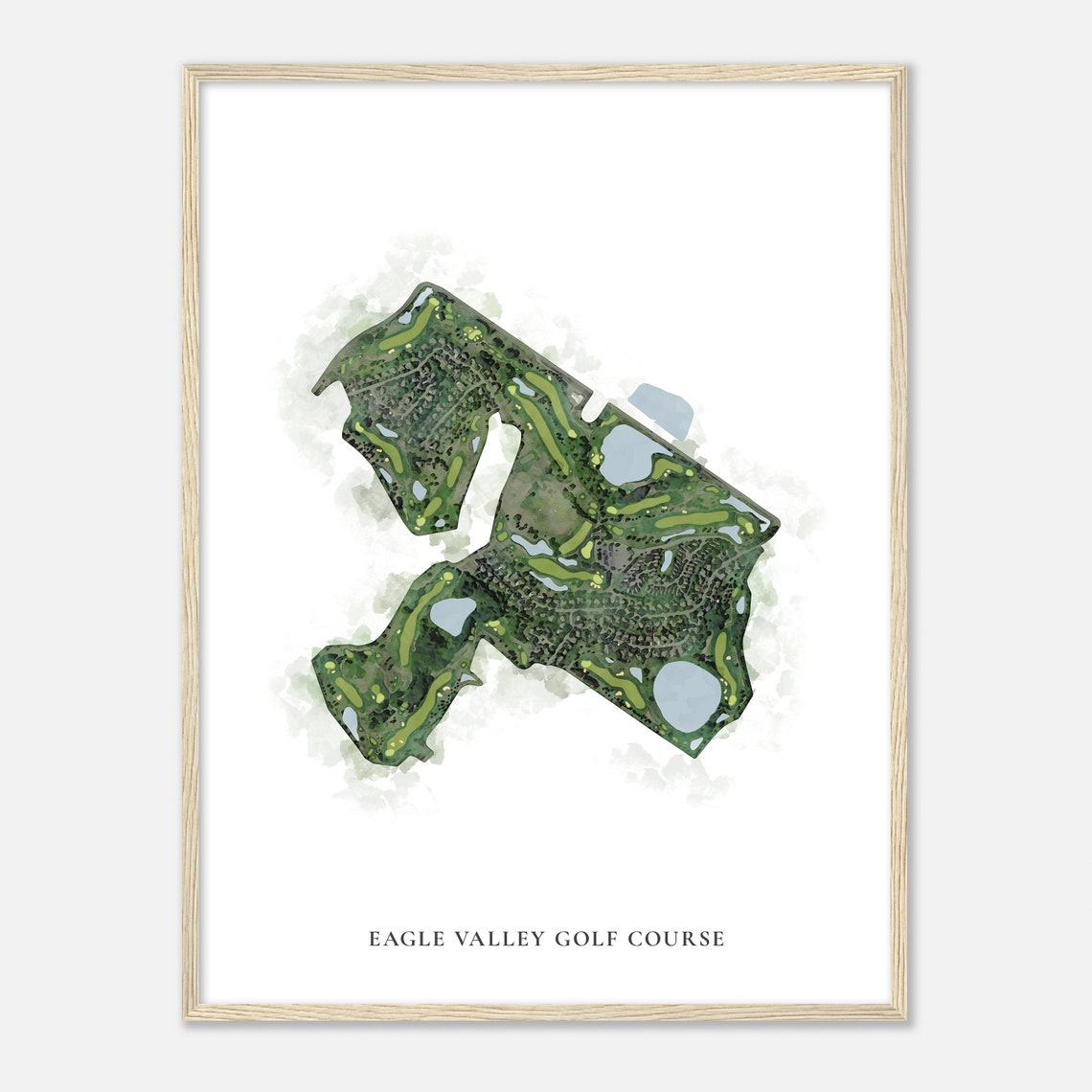 Eagle Valley Golf Course Watercolor Aerial Golf Course Map Poster - Image 2