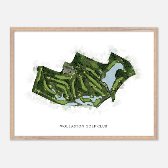 Wollaston Golf Club In Milton Massachusetts Classic Watercolor Map Golfer Gift Golf Wall Art Golf Poster Print Course Layout