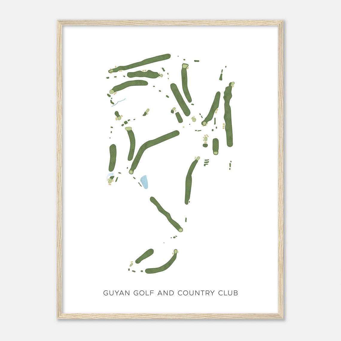 Guyan Golf and Country Club Modern Watercolor Golf Course Map Poster - Image 2