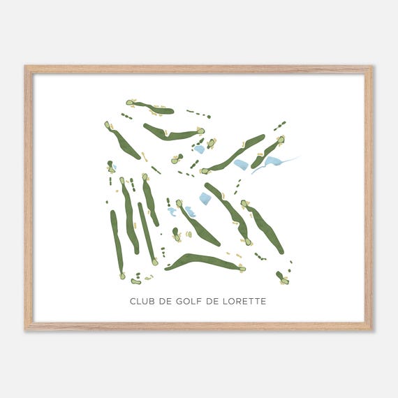 Club De Golf De Lorette In Canada Modern Watercolor Map Golfer Gift Golf Wall Art Golf Poster Print Course Layout