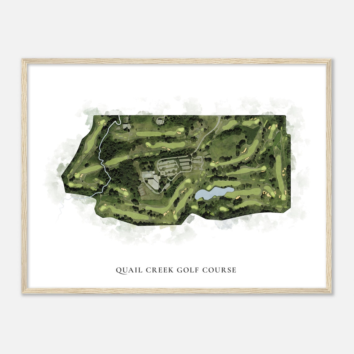 Quail Creek Golf Course Classic Watercolor Aerial Map Poster - Image 2