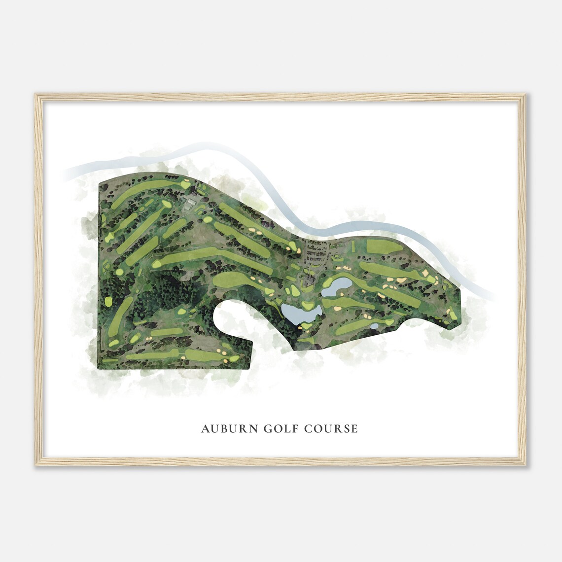 Auburn Golf Course Washington Classic Watercolor Map Golfer Gift Golf Wall Art Golf Poster Print Course Layout - Image 2