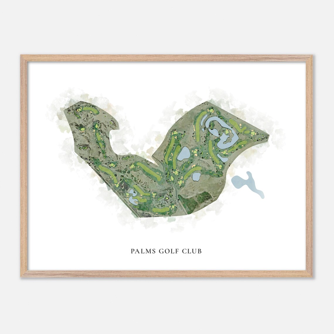 Palms Golf Club Littlefield Arizona Classic Watercolor Course Map Poster