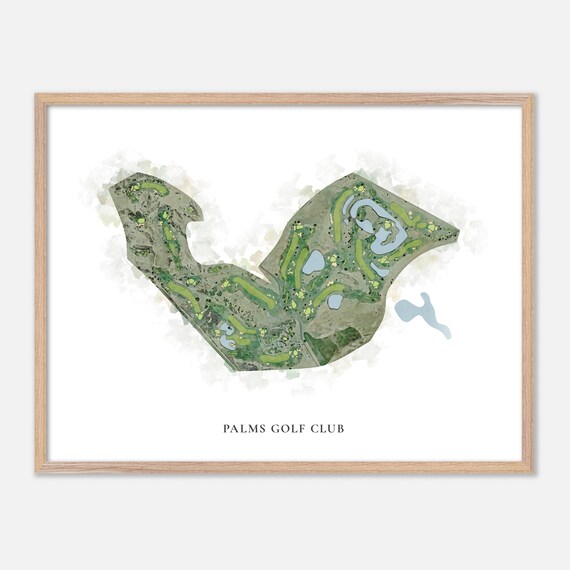 Palms Golf Club Littlefield Arizona Classic Watercolor Course Map Poster