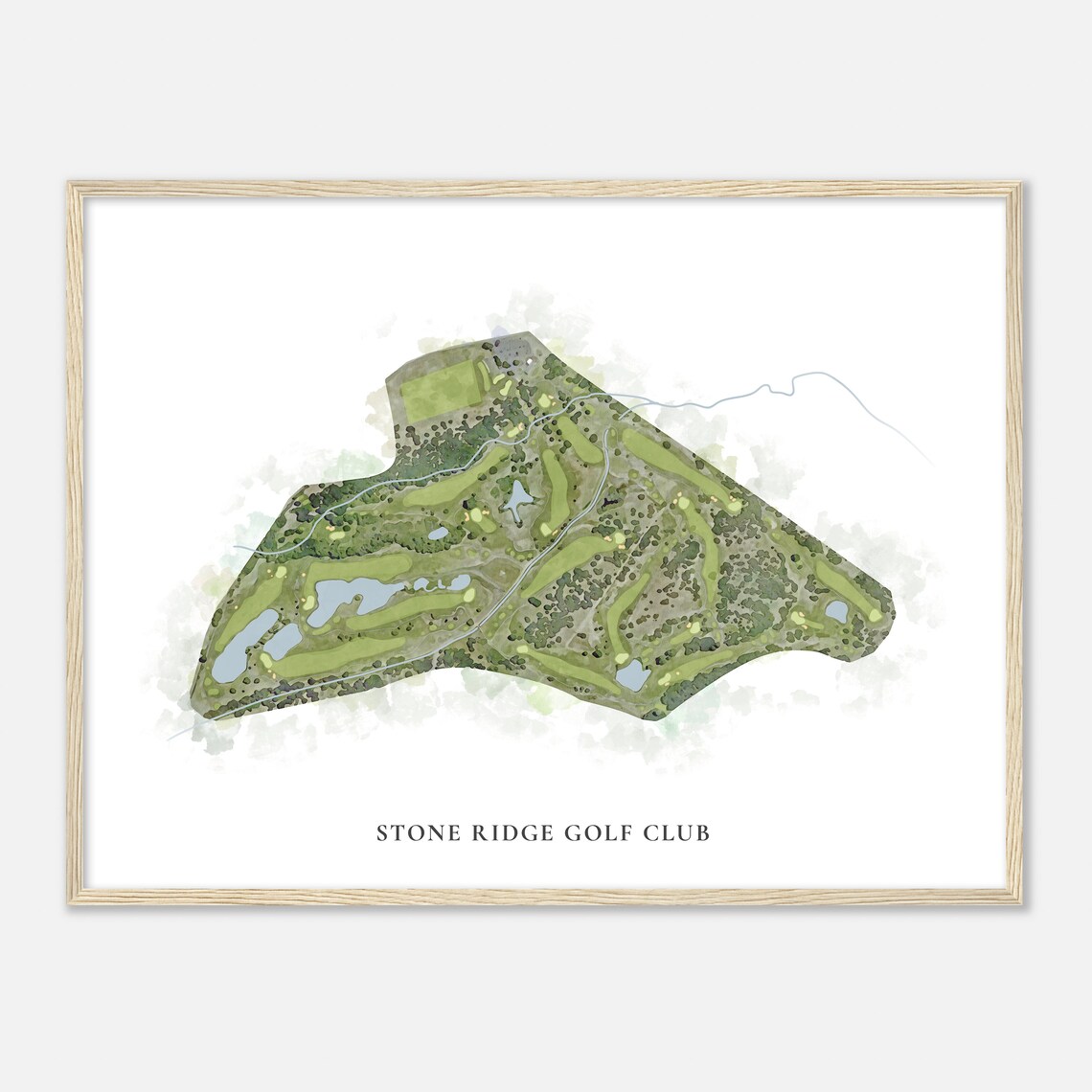 Stone Ridge Golf Club Oregon Classic Watercolor Map Golfer Gift Golf Wall Art Golf Poster Print Course Layout - Image 2