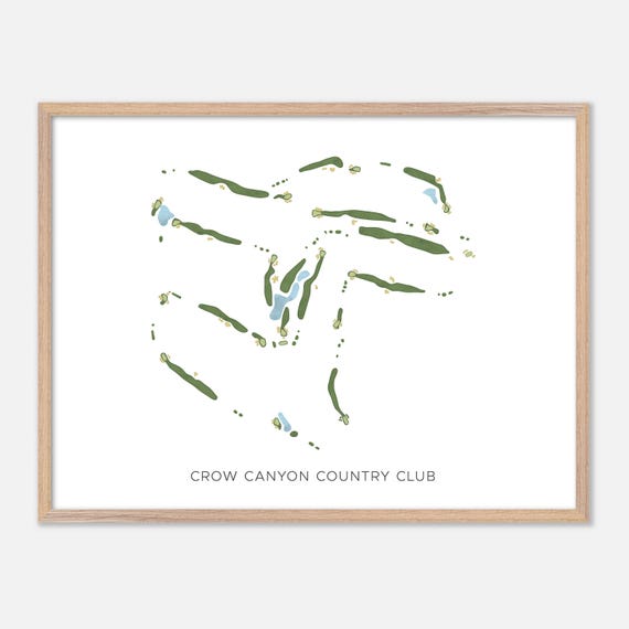 Crow Canyon Country Club In Danville California Modern Watercolor Map Golfer Gift Golf Wall Art Golf Poster Print Course Layout