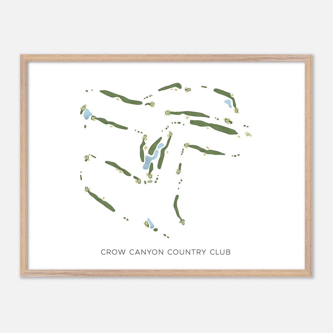 Crow Canyon Country Club Danville CA Modern Watercolor Map Poster