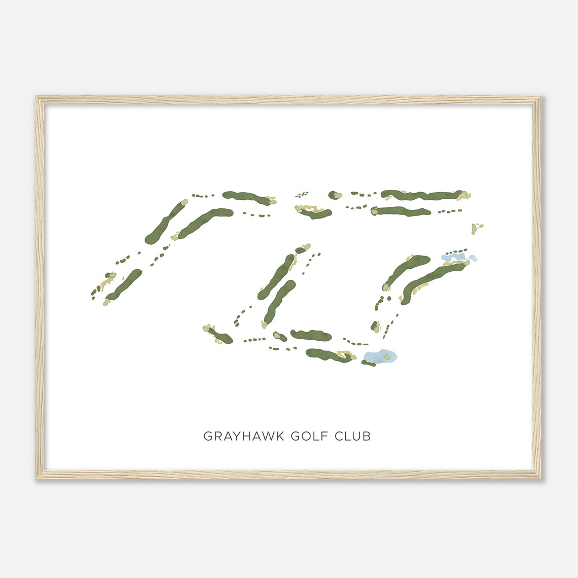 Grayhawk Golf Club Arizona Modern Watercolor Golf Map Poster