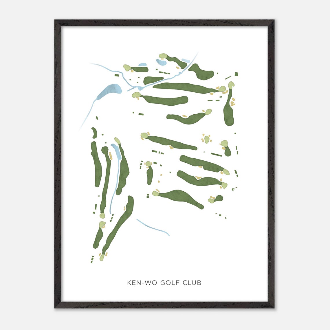 Ken-Wo Golf Club Canada Modern Scenic Watercolor Course Map Poster - Image 2