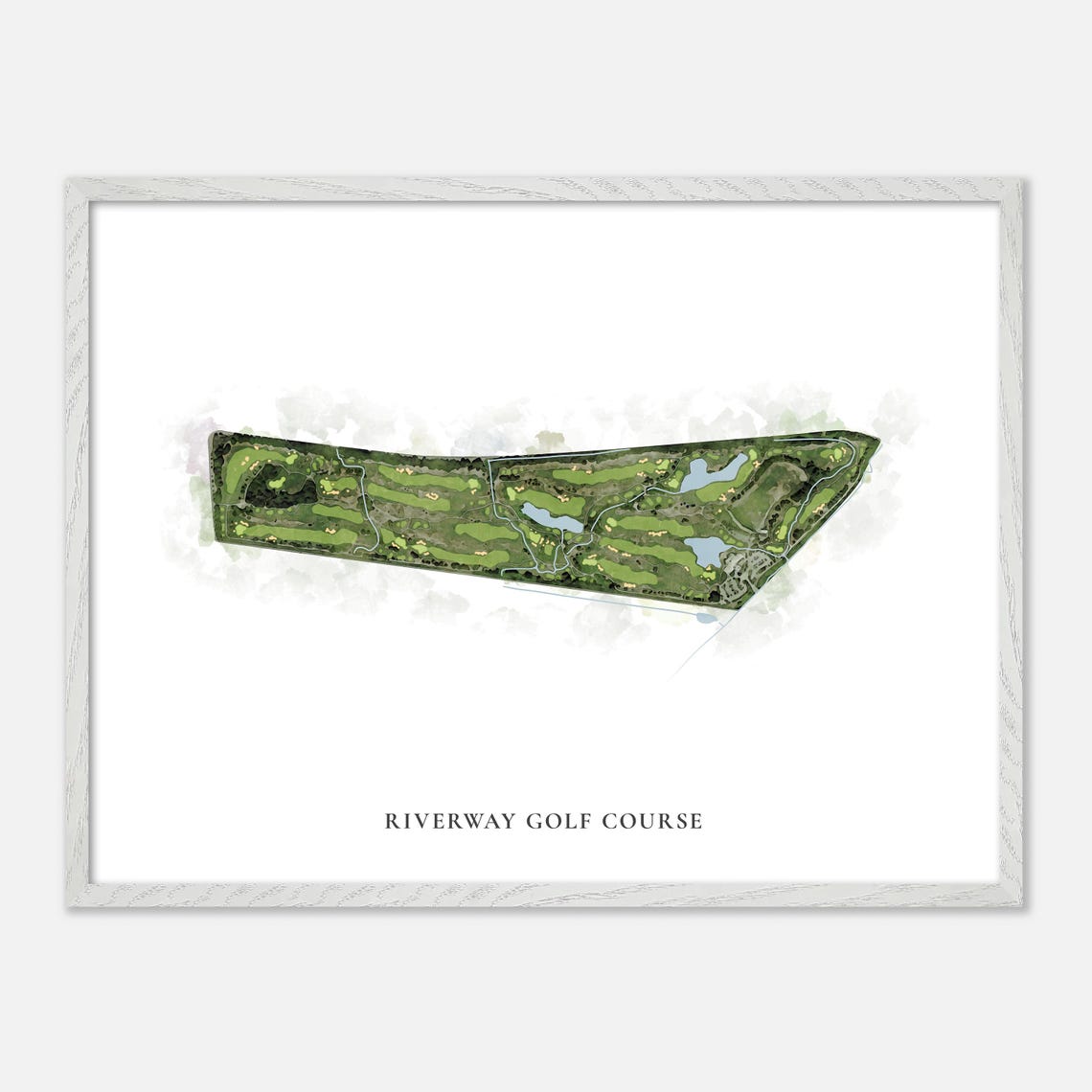 Riverway Golf Course Classic Watercolor Golf Course Layout Poster - Image 3