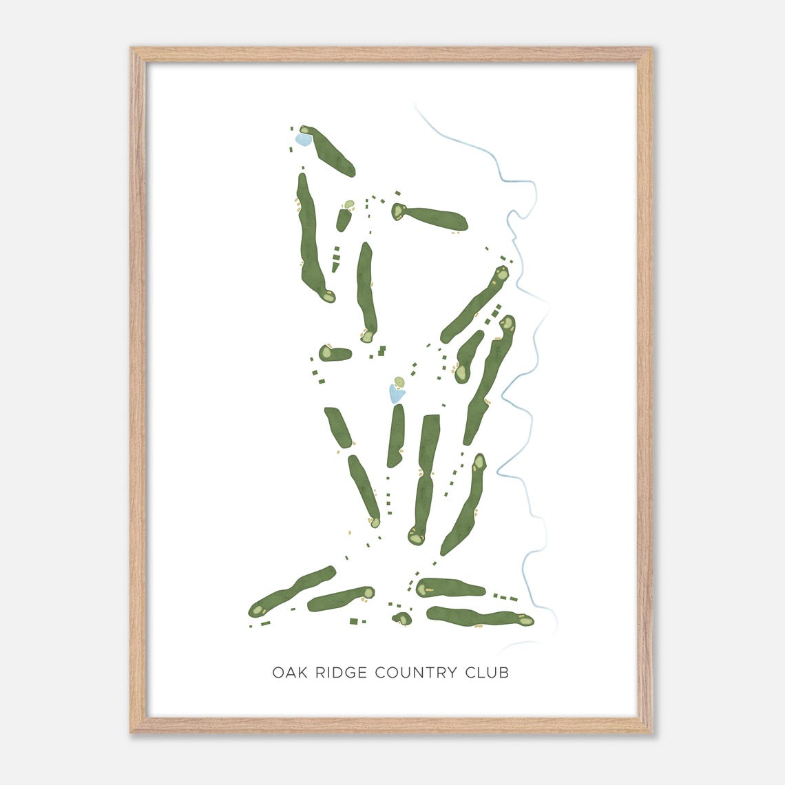 Oak Ridge Country Club Golf Course Fairway Map Minimalist Poster - Image 6