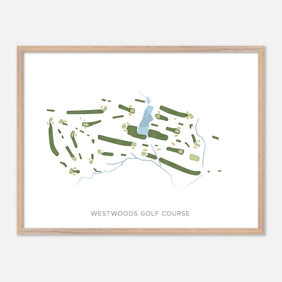 Westwoods Golf Course Farmington Connecticut Modern Watercolor Map Poster